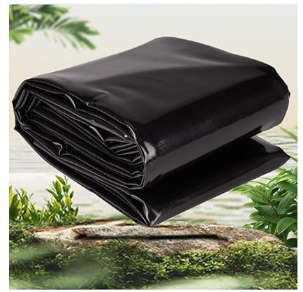 Pond Liners Flexible Liners, Pond Liner Preformed Pond Liner HDPE Black Heavy Duty Underlay 0.4mm Thick Garden Membrane Pond Lining for Fish Pond Landscaping, Garden Pool(3X6.5M)