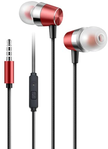 Kabelgebundene Kopfhörer, In-Ear-Kopfhörer mit Mikrofon, Geräuschtrennungskabel, 3,5 mm Kabel mit Kabel für Telefon und Computer