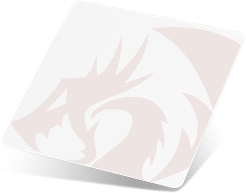 Redragon PG1M Glas-Mauspad - Ultra-Glatte Präzisionsoberfläche mit Rutschfester Unterseite, leicht zu reinigen, hartes Mauspad für Gaming - 13 x 13 x 0,15 Zoll, Weiß