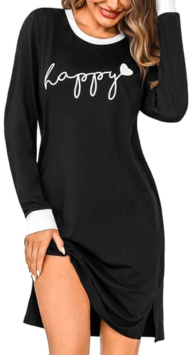 Aseniza Nattklänning Dam Långärmad Bomull Pyjamas Natt V-ringning, XL