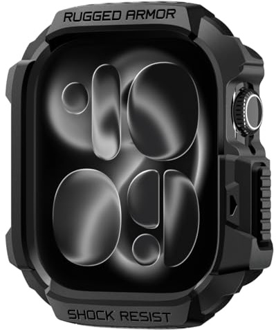 Spigen Rugged Armor 2 Case Compatible with Apple Watch Series 11/10 46mm (2025/2024) - Matte Black