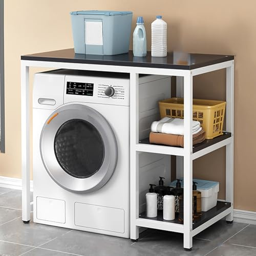 Washing Machine Storage Rack, Over Washer and Dryer Unit, Multi-Functional Storage Solution for Laundry Room Organization