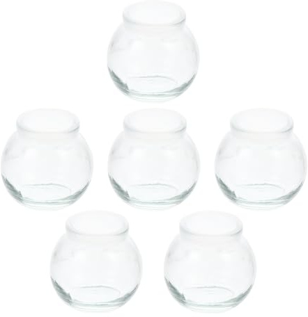 WATIIFUFU Vasetti per Yogurtiera in Vetro da 100ml 6 Pezzi | Contenitori Riutilizzabili, Facili da Pulire, per Budino e Gelatina, Confezione Pratica da 6 Pezzi Colore Casuale
