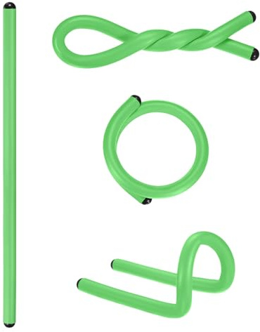 M METERXITY 4-Pack Twist Rubber Ties, 17-Inch EVA Foam Reusable Twist Ties for Organizing Bundling Cords/Wires/Cables, Bendable Rubber Tie Down Straps [Green]