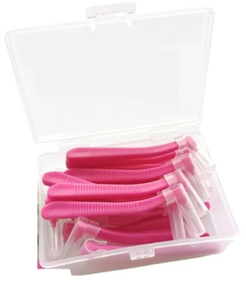 Interdentalborstar och tandtrådspinnar, Interdentalborste Flerfärgad 0,6-1,2mm L Form 20st(Pink 0.6mm)