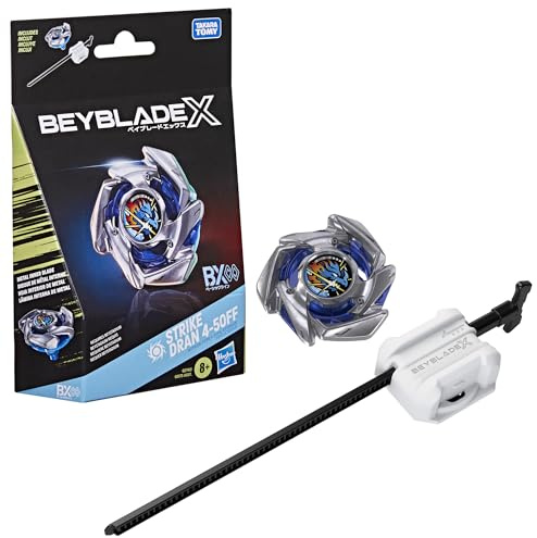 Beyblade X, Strike Dran 4-50FF Bx Infinity, Kit Inicial con Top Takara Tomy de Tipo Ataque y Lanzador, Juego de Tops de Batalla, A Partir de 8 años