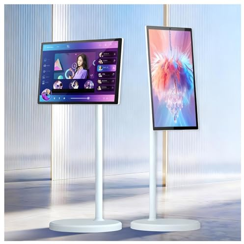 Smart TV portatile da 24 pollici, touch screen wireless 1080p/4K su ruote, 4+64 GB, ampio display, batteria da 5-8 ore, frequenza di aggiornamento 60Hz