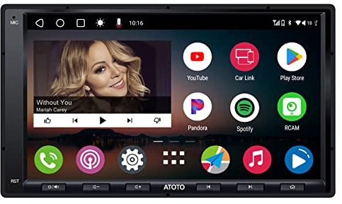 ATOTO A6PF Android Double-DIN Car Stereo, Wireless CarPlay, Wireless Android Auto, Mirrorlink, 7 Touchscreen in-Dash Navigation, GPS Tracker, WiFi/BT/USB Tethering, HD LRV, 2G+32G, A6G2A7PF