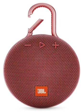 JBL Clip 3, Fiesta Red - Waterproof, Durable & Portable Bluetooth Speaker - Up to 10 Hours of Play - Includes Noise-Cancelling Speakerphone & Wireless Streaming