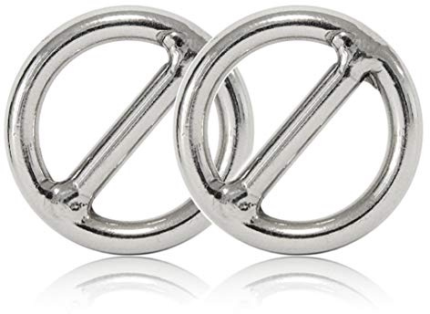 Ganzoo O-Ring mit Steg Metallring für Hunde-Leine und Paracord 550, Stegring aus legiertem Stahl Nicht rostend, Farbe Silber, 20 mm Innen-Durchmesser, 2 Stück