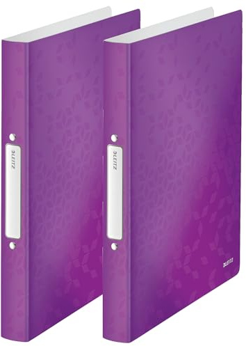 Leitz 425700 Ringbuch wow, A4, PP, 2 Ringe, 25 mm, violett, 2er Pack