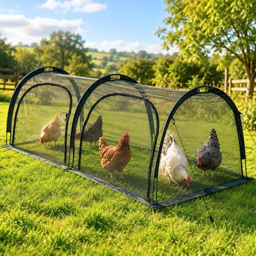 GardenSkill Chicken Run & Hen House Tunnel | Avian Bird Flu Protection Coop & Pet Cage for Poultry Rabbits Tortoises - 2 x 1 x 1m H