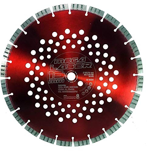 Werkmax Diamanttrennscheibe 350 x 25 mm. MEGA LASER. 15mm TURBO Segment. Für Beton, Granit, Naturstein, Klinker