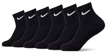 Nike Herren Everyday Cushioned Socken (6 Paar), Black/White, S