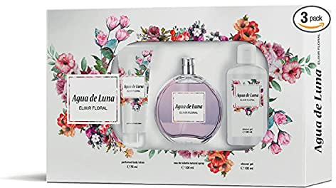 AGUA DE LUNA Elixir Floral Estuche Regalo para Mujer EdT 100ml + Body Lotion 75ml + Gel Baño 100ml