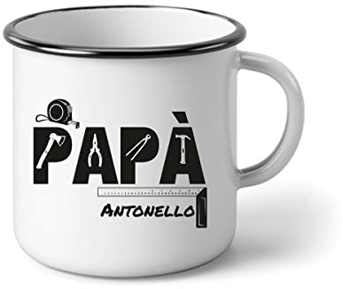 bubbleshirt Tazza in alluminio Papà PERSONALIZZABILE Festa del Papà aggiustatutto Regalo Papà