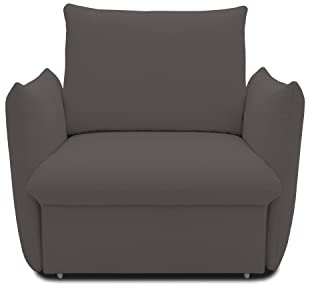 DOMO. collection Sessel Cloud Box, Armsessel mit Schlaffunktion und Boxspringfederung, Schlafsessel, Boxspringsessel, Polstersessel, 120 x 97 x 100 cm (BxTxH), dunkelgrau