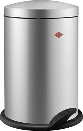 Wesco Tretabfallsammler 116 Praktischer Mülleimer aus Edelstahl in der Farbe Silber - 13 Liter Volumen - Kunststoff-Fußtritt