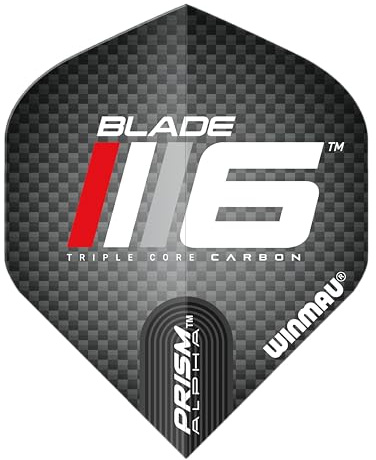 WINMAU Prism Alpha Blade 6 Logo Dartflyg - 1 set per förpackning (3 flyg totalt)