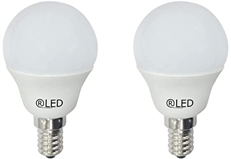 wonderlamp Rled - Pack 2 Bombillas Miniesfèrica Rosca fina E14, en Blíster, 6W, Luz Neutra, 510 lm, No Regulable