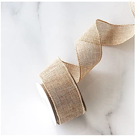 Yurosiay 5 Yard ×4 cm Juteband Bunt Sackleinen Band Breit Leinenband Juteband Mit Draht Vintage Dekoband Jute Geschenkband Schleifenband Weihnachtsband für DIY Handwerk Hochzeit Beige