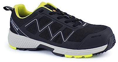 Honeywell Agile Sprinter S3 SRC ESD Zapatos de Seguridad Industrial Unisex, Corte bajo, Puntera de Fibra de Vidrio, Forro de Malla 3D, Entresuela de Goma EVA, Amarillo, Talla 13 UK, 6250120-48