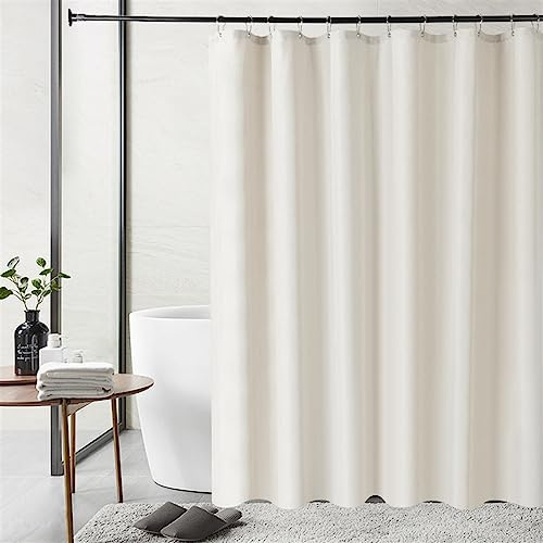 SK Studio Duschvorhang Badvorhang Textil aus Leinen Wasserdicht und Trocknet Schnell, Waschbar Hochwertig Stoff Duschvorhang Badewanne Beige, 120x180cm