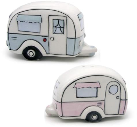 Puckator Home is Where You Park It Caravan Salz- und Pfefferstreuer, Keramik
