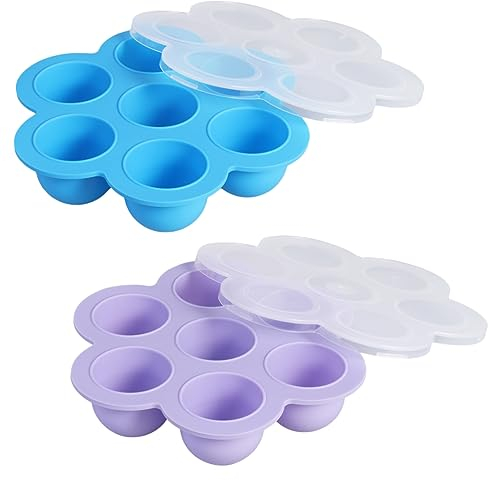 TOYANDONA 2St Gefrierfach bandejas para comida Teller Babyschalen Essenstablett Aufbewahrungsbehälter für Lebensmittel für Babys Lagerung von Babynahrung runden Container Aufbewahrungskiste