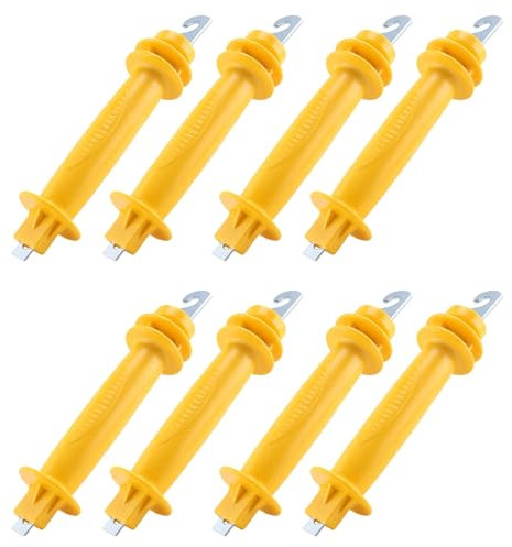 Uanratg 8-Pack Electric Fence Rubber Gate, Electric Fence Spring Handle, Insulated Plastic Handle, Yellow Rubber Gate Handle
