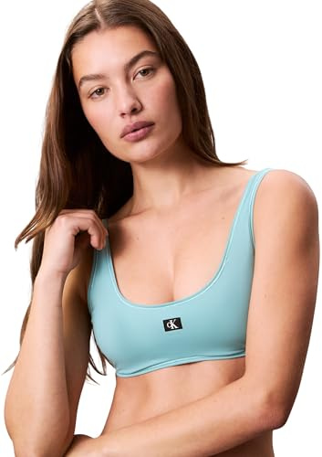 Calvin Klein Donna Top Bikini Bralette Imbottitura Estraibile, (Saltwater Aqua), M