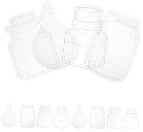 Anneome 20stücke Flaschenform-aufkleber Diy Scrapbook Materialaufkleber Handkonto Aufkleber Dekorativ Transparenter Aufkleber Bastelaufkleber Zubehör Für Sammelalbum