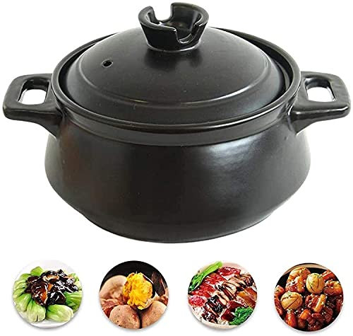 YIHANSS Ceramic Casserole Pot Casserole Dish With Lid Ceramic Round Casserole High Temperature 680 ℃ Resistant,Soup Pot For Electric Ceramic Heaters,Electric, 2.5L, White