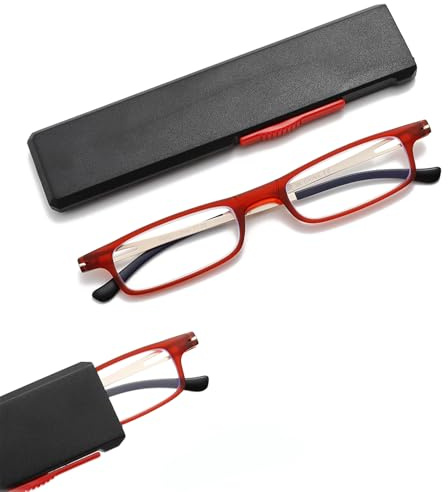 OWTXIS Ultradünne Klapplesebrille Für Männer und Frauen | Kompakt, TR90 Rahmen, Blaulichtblockierend, Mit tragbarem dünnem flachem Etui