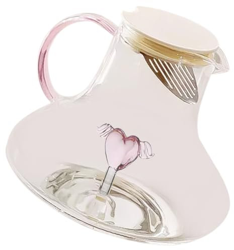 MAGICLULU Brocca Di Vetro Grande Capacità 1500ml Resistente a Calore e Freddo Coperchio Impugnatura Antiscivolo Per Acqua, Tè Freddo, Succhi in Casa, Ufficio e Ristorante