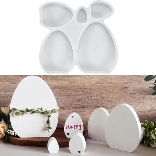 lurora2021 Stampi In Silicone Pasquale Stampo 3D per Uova di Pasqua Stampo In Silicone Uova di Pasqua Riutilizzabili 3D Uovo Candela per Pasticcino, Fai Da Te, Artigianato In Resina（5-Cavità）