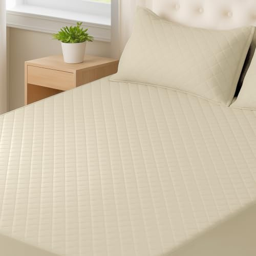 CYCMACO Matratzenschutz Wasserdicht 160x200cm, Atmungsaktive Nässeschutz Matratzenbezug Geräuschlos, Anti-Allergie Und Anti Milben, Hochwertige, rutschfest, Tiefe Tasche, Waschbar, Khaki