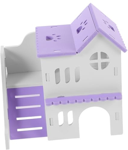 UKCOCO Hamsterhaus Versteck Aus Stabilem PVC Mit Rampe Buntes Kleintier Spielzeug Für Zwerghamster Und Meerschweinchen Hamstervilla Für Kleine Nagetiere
