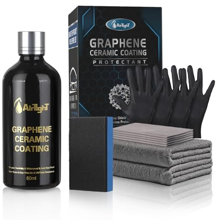 AirTighT Advanced Graphene Ceramic Coating- Self-Cleaning Effect Ultra-High Gloss, Long-Term Protection for Cars, Motorcycle & More,10+ Years Protection Extremely Hydrophobic Anti Scratch