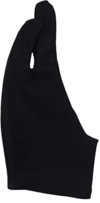 ROMISBABA Artist Two Finger Glove 2pcs Curved Sketch Drawing Glove Black Size l Anti-Stain for Painters and Sketch Artists