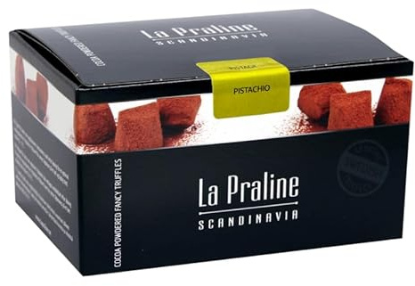 Trufas de chocolate La Praline con pistacho 200 g – bombones de Suecia, chocolate premium
