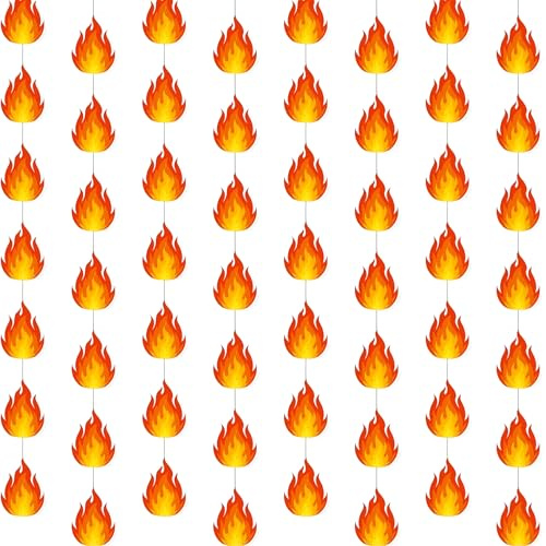 Zimocepuz Feuerwehr Motto Party Dekorationen,8 Teiliges Flammengirlanden Banner,Geeignet Für Feuerwehr,Rettung,Camping,Geburtstag,Motto Party Dekoration