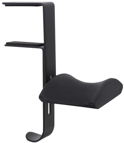ROMISBABA Supporto Cuffie Regolabile in Metallo con Cuscinetto in Pelle PU Morsetto da Scrivania Stabile e Anti-caduta per Accessori Gaming