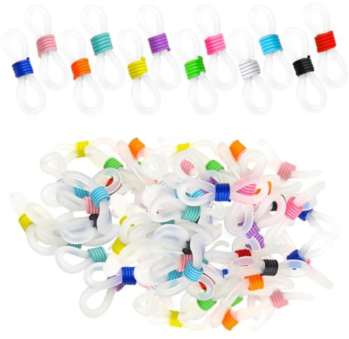 JEYORZY 60pcs conectores de cadena para gafas, Extremos Cadenas De Anteojos Ajustables, soportes de vidrio para lentes, accesorios elegantes para mujer, correas de cadena alrededor del cuello, Colores