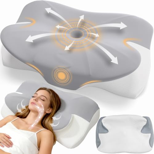 READAEER Oreiller Ergonomique Cervical, 2 en 1 Oreiller à Mémoire de Forme