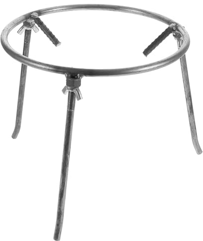 Healvian Outdoor Campfire Cooking Tripod Grill Stand, Detachable Steel Triangle Firewood Stove Pot Holder for Camping, Backyard, Barbecue, 25 Single Ring