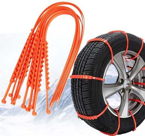 Ghygetrich Fascette da Neve, Fascette Neve Auto Catene da Neve Universali Catene da Neve Catene Neve Catene Auto Neve Catene da Neve Universali Omologate 10Pcs