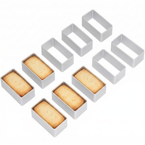 Confezione da 10 Stampi per Pasticceria Rettangolari in Alluminio, Stampi per Mooncake e Tartellette all'Ananas, Tagliapasta DIY per Biscotti e Pasticceria con Pasta di Zucchero(large rectangle)