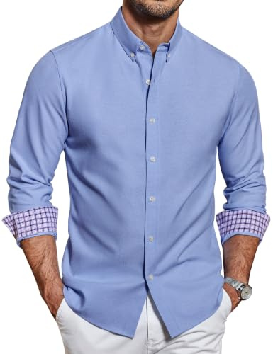 COOFANDY Men's Long Sleeve Shirts Oxford Button Down Shirt Regular Fit Smart Casual Shirts