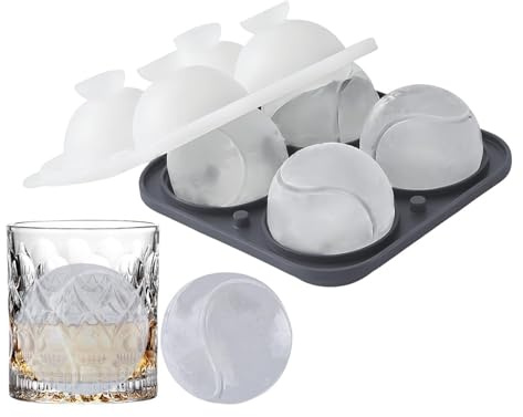 Stampo per palline di ghiaccio - Palla da tennis in silicone rotondo da 5,6 cm - Sfera per palline di ghiaccio - per whisky, bourbon, succo, caffè, acqua, casa, cucina, bar, ristorante, festa